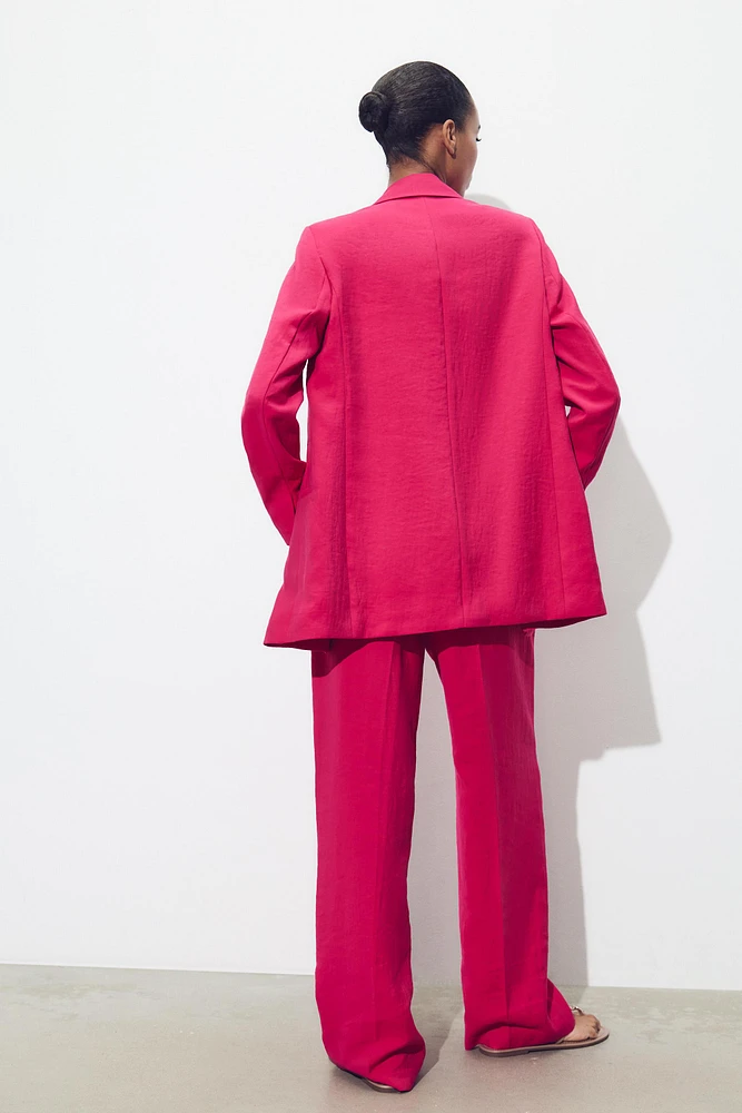 PANTALON DROIT EFFET PLISSÉ