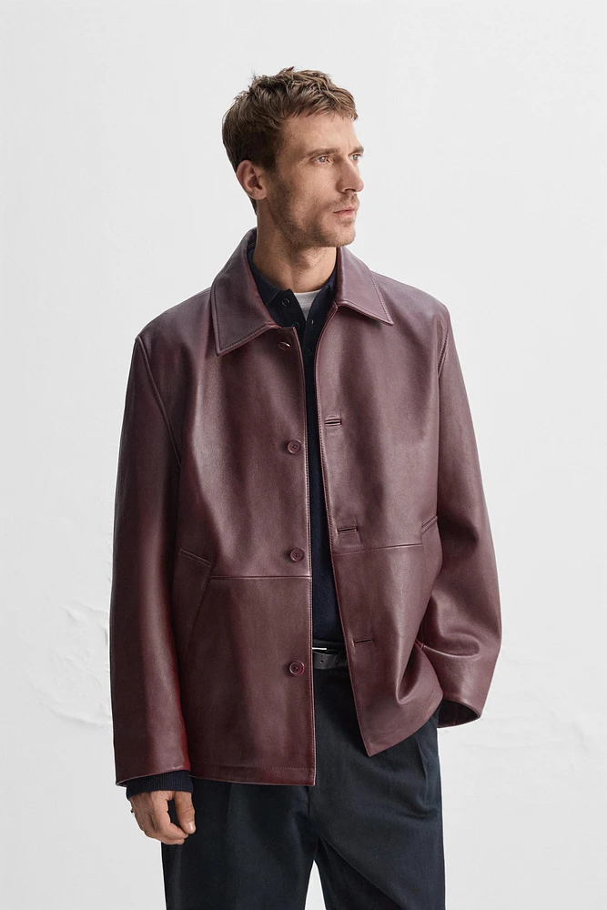 Zara VINTAGE EFFECT LEATHER JACKET | Mall of America®