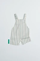 STRIPED TWILL OVERALL SHORTS
