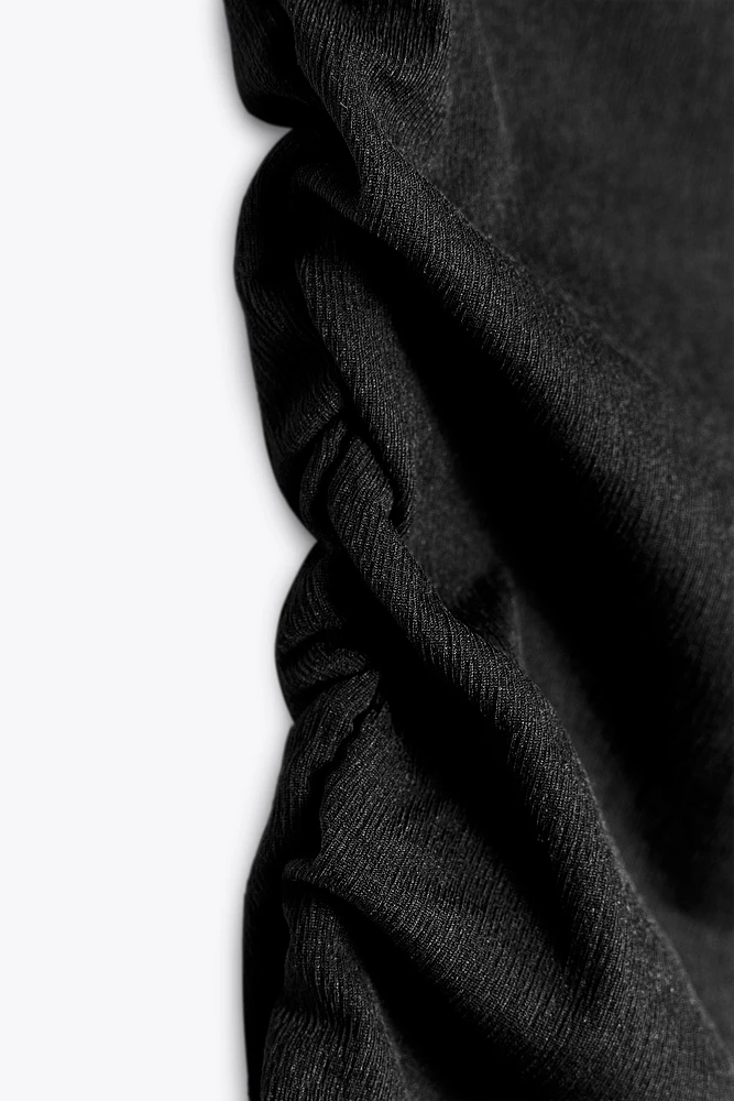 RUCHED TEXTURED DRESS