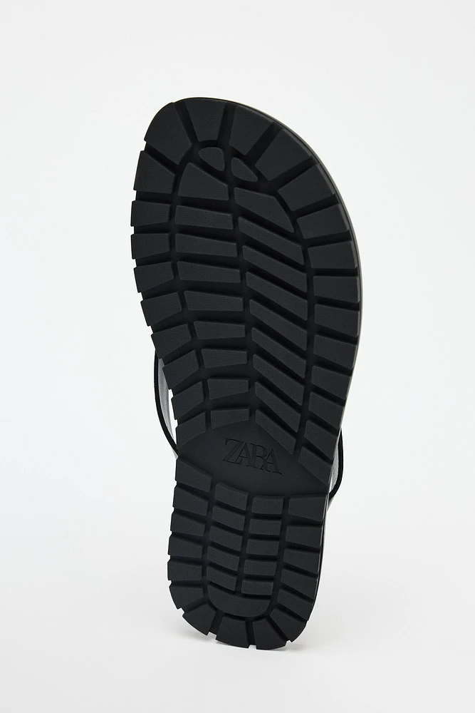 LEATHER SANDALS WITH RUBBER SOLE