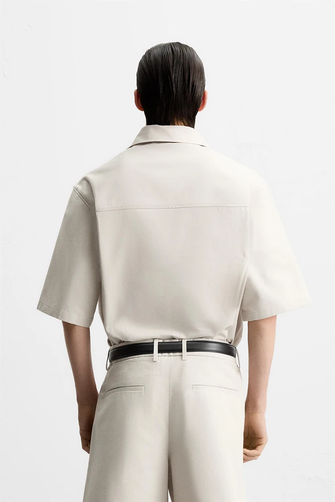 CHEMISE POLO EN COTON ET LIN