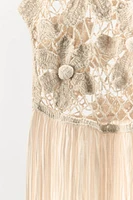 FLORAL EMBROIDERY COMBINATION DRESS