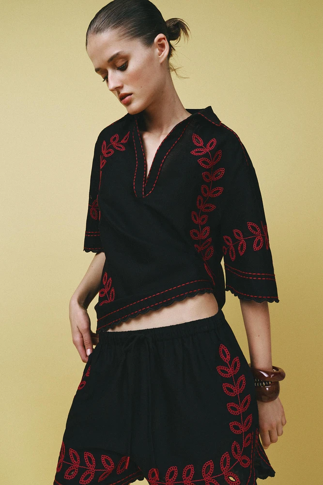 ZW COLLECTION EMBROIDERED SHORTS