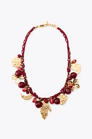 TRIPLE CORD CHARM NECKLACE