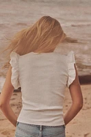 COMBINATION RUFFLED T-SHIRT