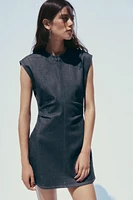 ROBE COURTE EN DENIM TRF DRAPÉE