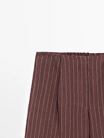 Pantalon fluide à rayures 100 % lin