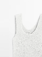 Top tressé en cuir et daim