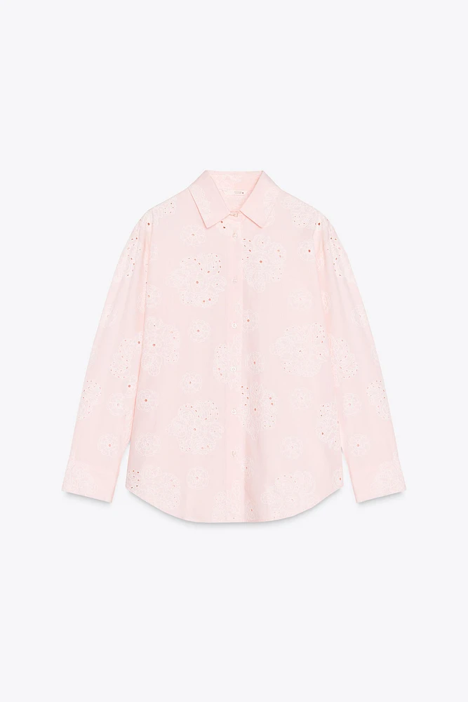 CHEMISE BRODERIES EFFET GOMME