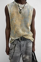 ABSTRACT PRINT KNIT TANK TOP