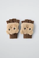 FAUX FUR BEAR GLOVES