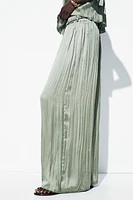 PANTALON SATINÉ CEINTURE LACET