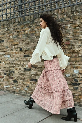 PRINTED MIDI SKIRT