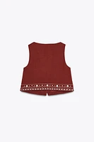 EMBROIDERED MIRROR VEST