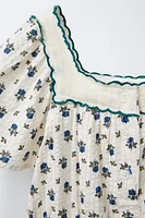 TEXTURED FLORAL SHORT JUMPSUIT
