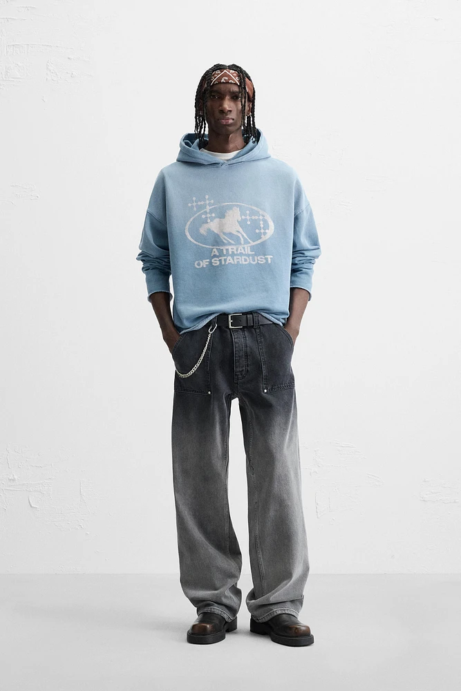 CROPPED FIT WASHED SWEATSHIRT