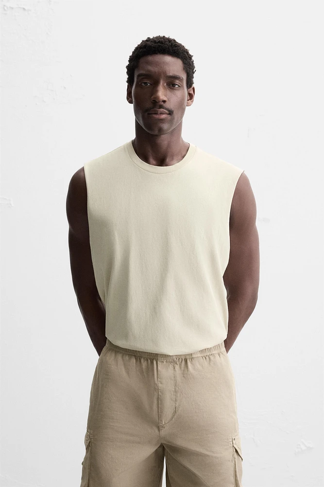 T-SHIRT DÉBARDEUR EN COTON