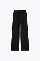 ELASTIC WAIST WIDE LEG PANTS