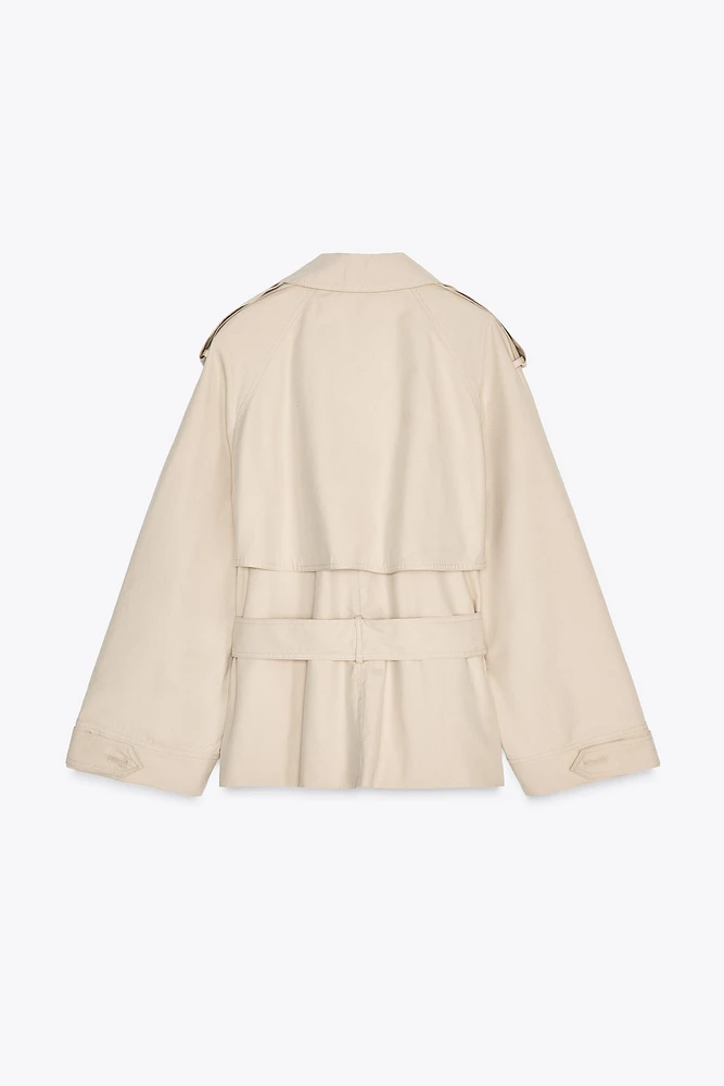 SHORT BELTED TRENCH COAT