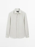 Slim fit linen blend shirt