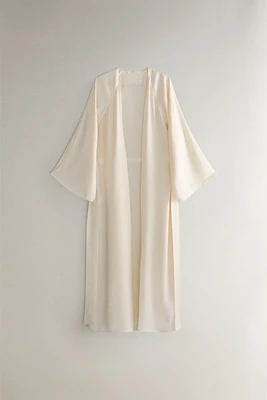 BEIGE SILK ROBE