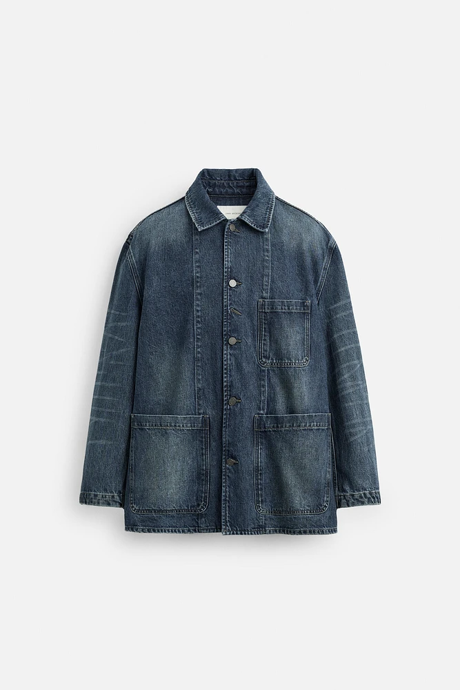 SURCHEMISE EN DENIM DÉLAVÉ