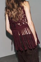 GILET MACRAMÉ FRANGES