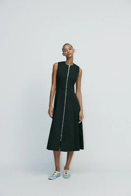 PINSTRIPE MIDI DRESS