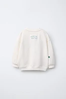 SPORTY EMBROIDERED TEXT SWEATSHIRT