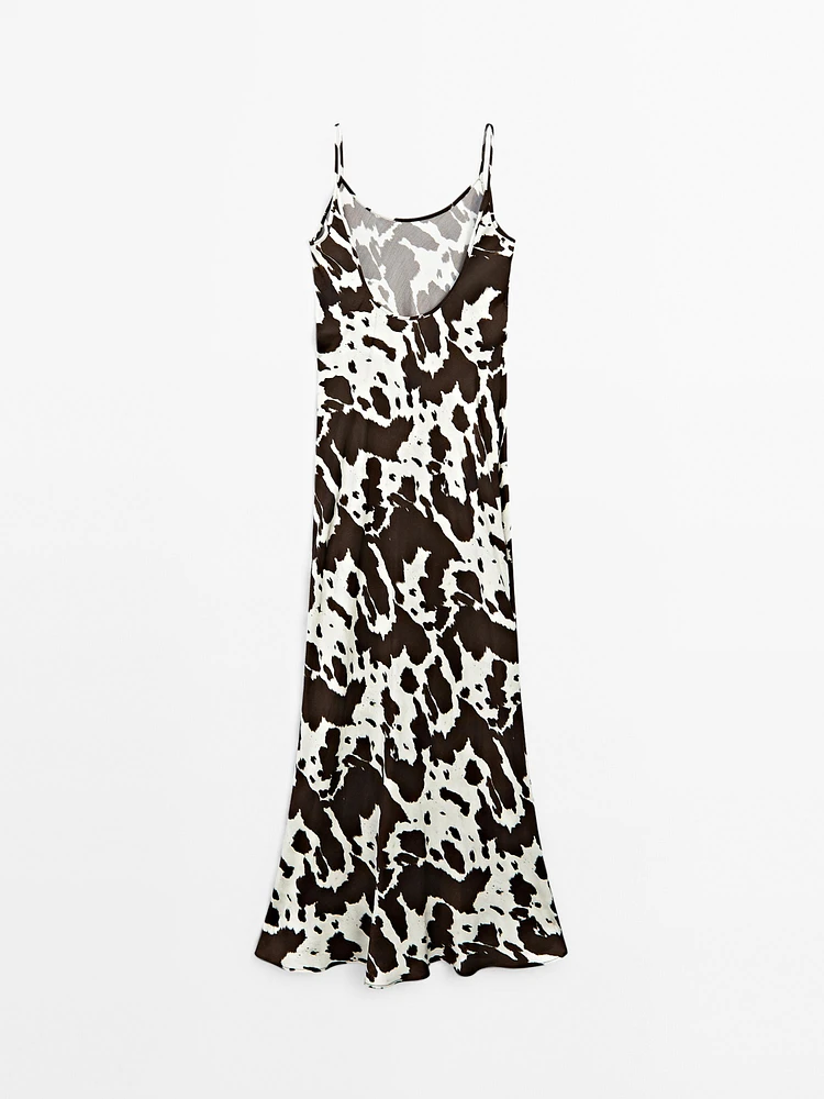 Robe midi nuisette à imprimé animal