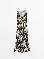 Robe midi nuisette à imprimé animal