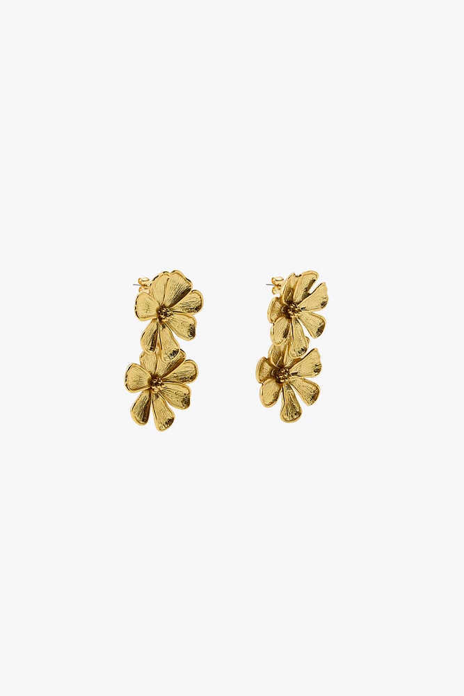 METAL FLOWER EARRINGS