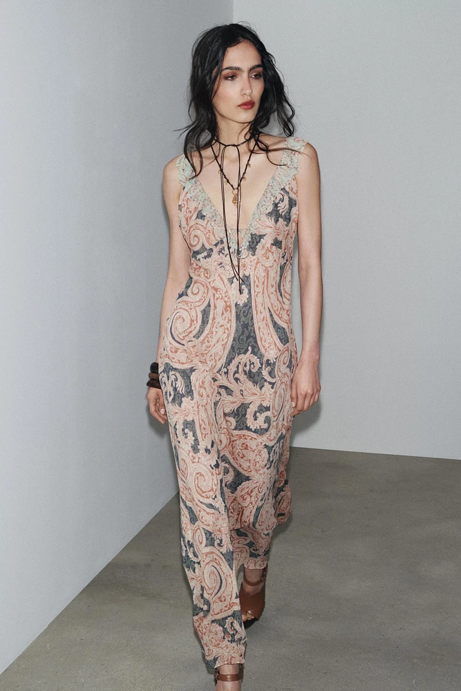 ZW COLLECTION PRINTED SLIP DRESS