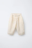 PLAID TEXTURED BAGGY PANTS