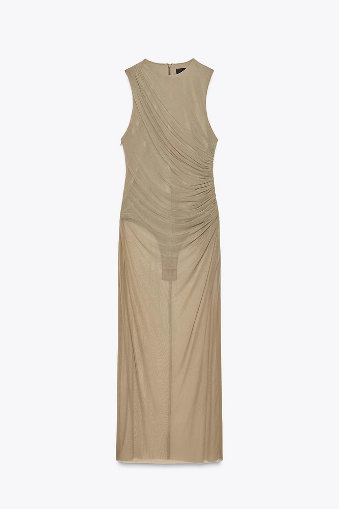 TULLE MIDI BODYCON DRESS