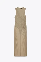 TULLE MIDI BODYCON DRESS