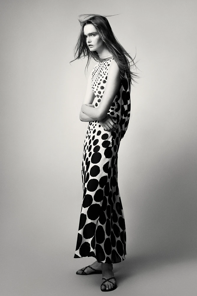 POLKA DOT MAXI DRESS ZW COLLECTION