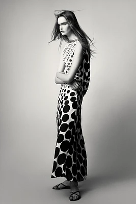 POLKA DOT MAXI DRESS ZW COLLECTION
