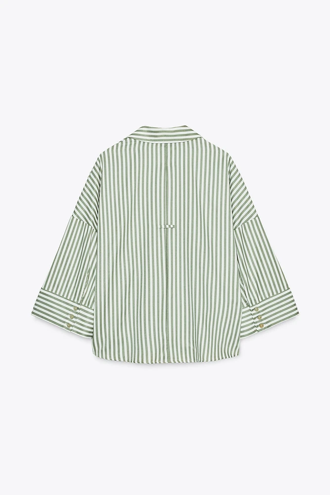 CHEMISE RAYURES MANCHES À REVERS