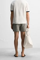 REGULAR SEERSUCKER SWIM TRUNKS