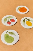 LOT DESSOUS DE VERRE GRÈS FRUITS (LOT DE 4)