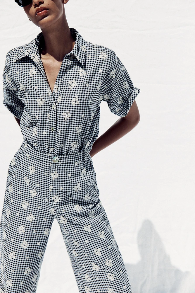 CHEMISE À CARREAUX VICHY BRODÉE
