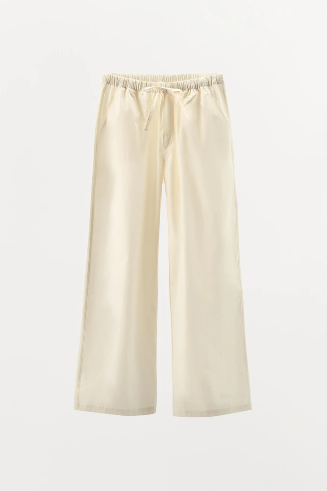 PANTALON STYLE PYJAMA EN POPELINE
