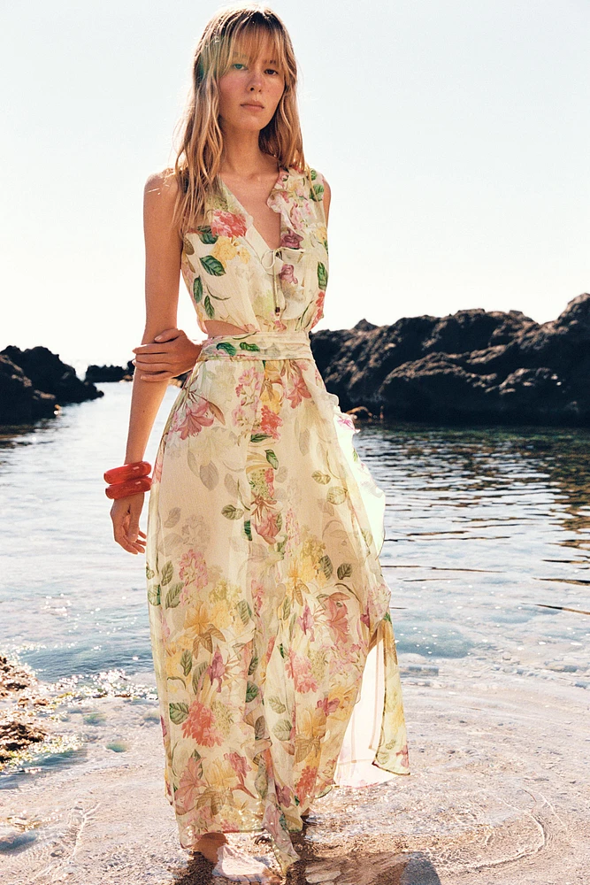 ROBE IMPRIMÉE FLORALE AJOURÉE