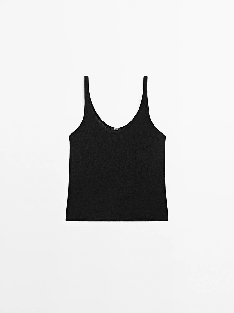 100% linen strappy top