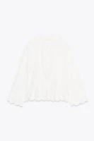 ZW COLLECTION RUCHED EMBROIDERED BLOUSE