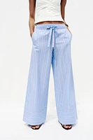STRIPED POPLIN PANTS