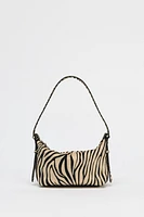 SAC EN CUIR AVEC EFFET FOURRURE À IMPRIMÉ ANIMALIER