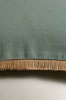 FRINGED JUTE THROW PILLOW COVER